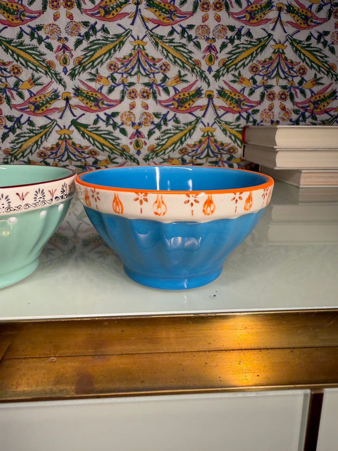 Set of Three Colorful Ceramic Bowls