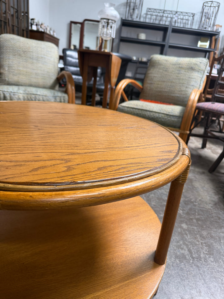 Vintage Circle Bamboo Table