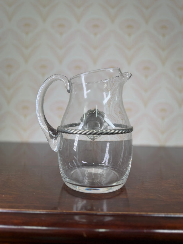Glass and Pewter Pitcher