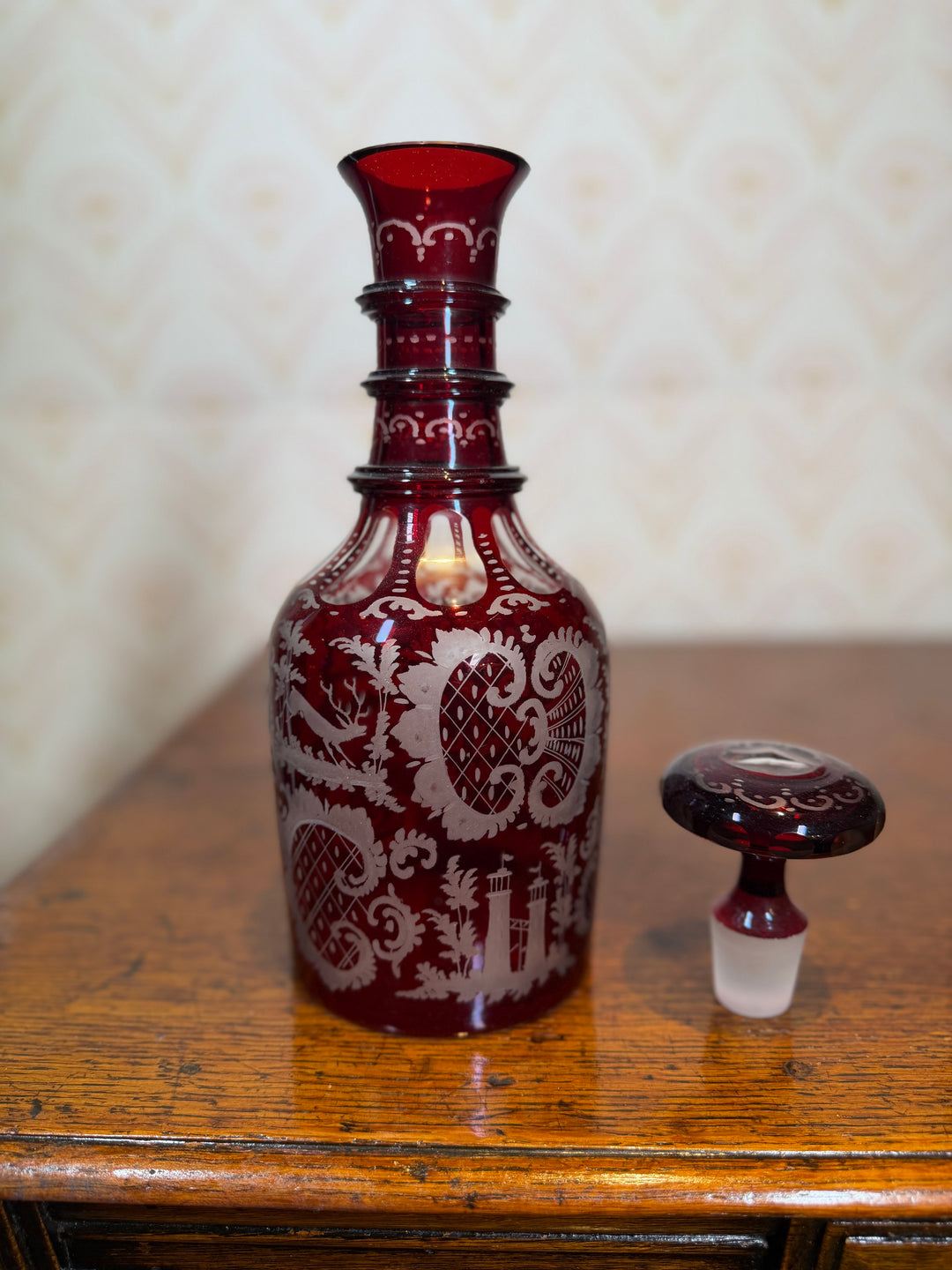 Bohemian Ruby Red Decanter