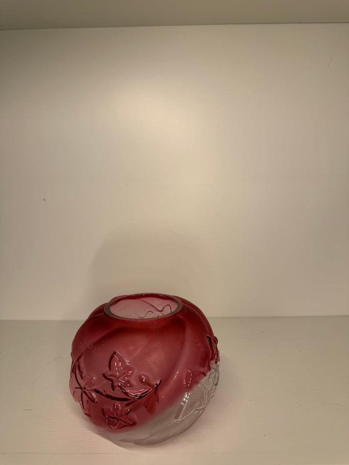 Northwood Royal Ivy Cranberry Glass Vase
