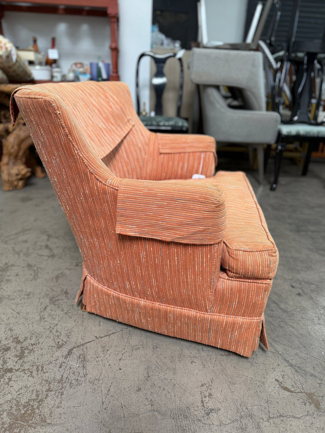 Upholstered Chair - Orange Striped