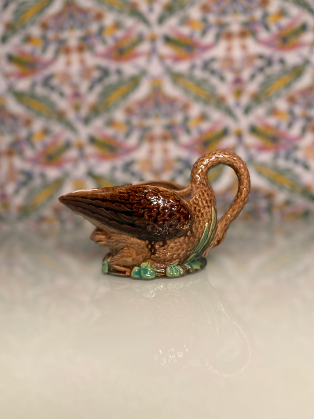 English Victorian Majolica Gravy Boat