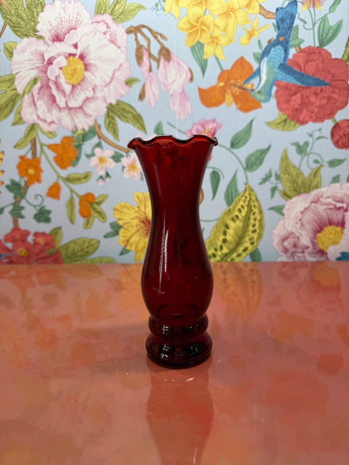 Red Glass Vase