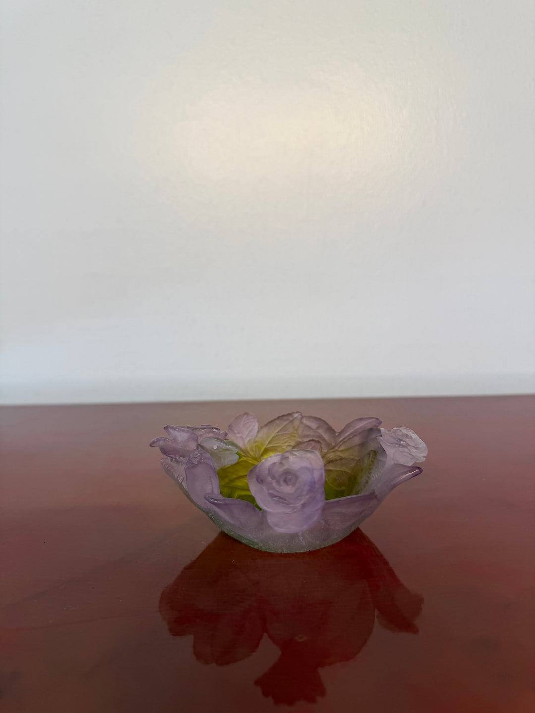 Daum Pate de Verre Rose Bowl