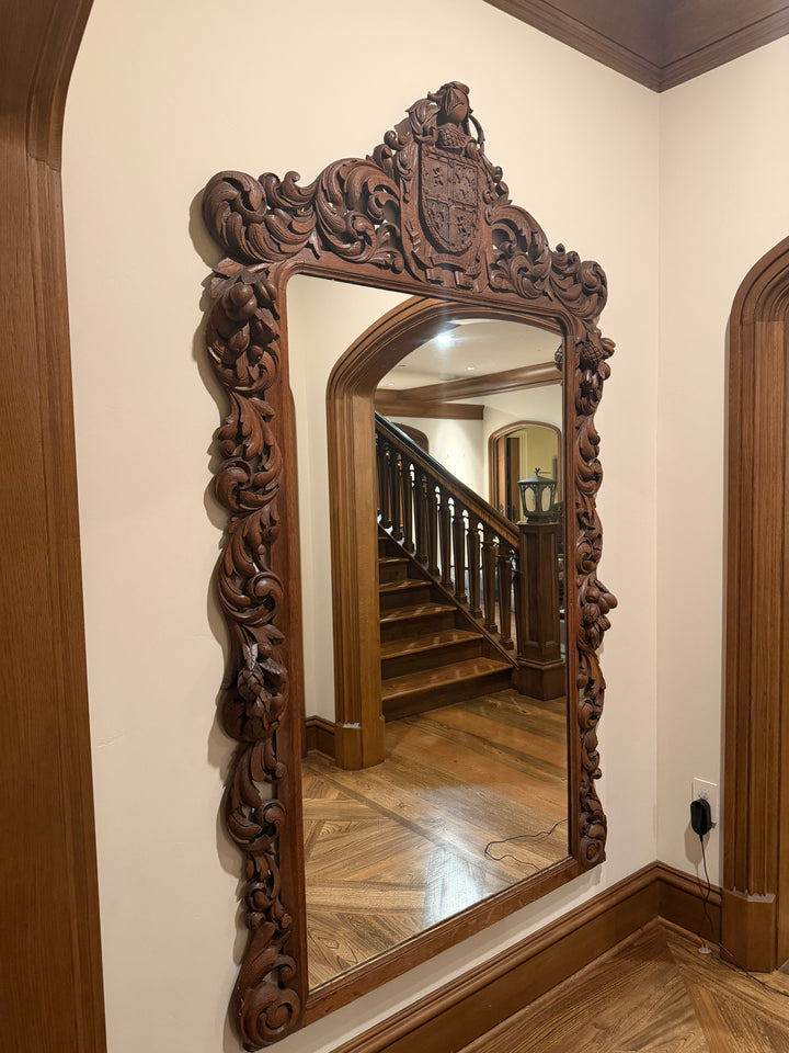 English Carved Oak Mirror