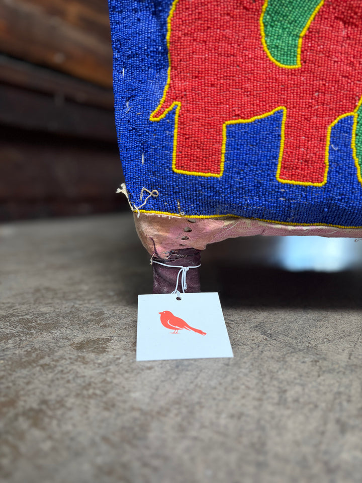 Vintage Beaded African Armchair