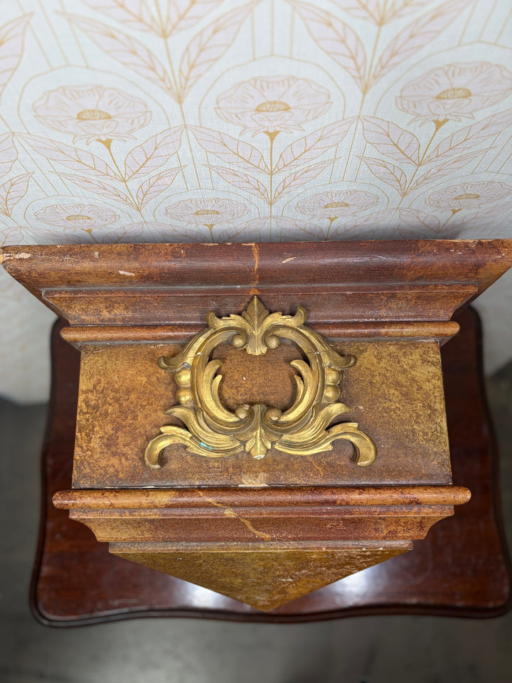 Decorative Wooden Wall Bracket with Gilt Rococo Hardware