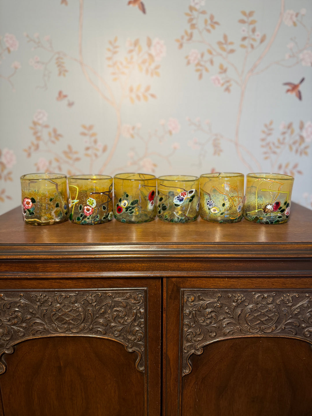 Golden Cocktail Glasses by Paul Counts (Set of 6)