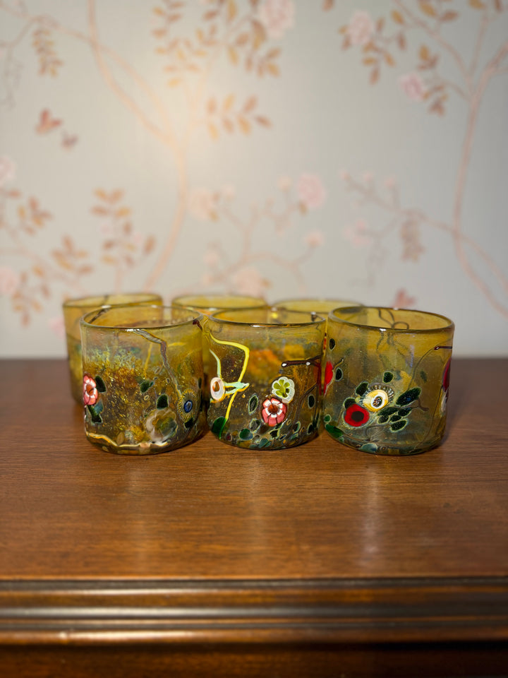 Golden Cocktail Glasses by Paul Counts (Set of 6)