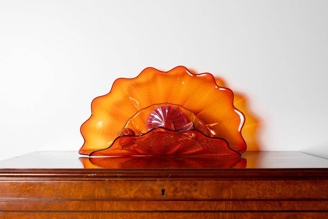 Chihuly Persian Set of 5 with Black Lip Wrap