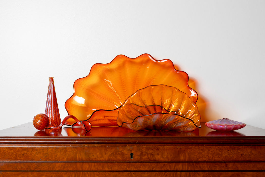 Chihuly Persian Set of 5 with Black Lip Wrap
