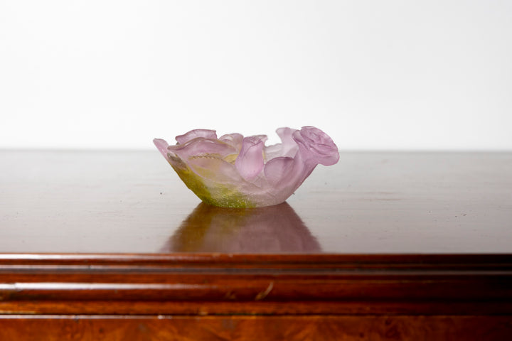 Daum Pate de Verre Rose Bowl