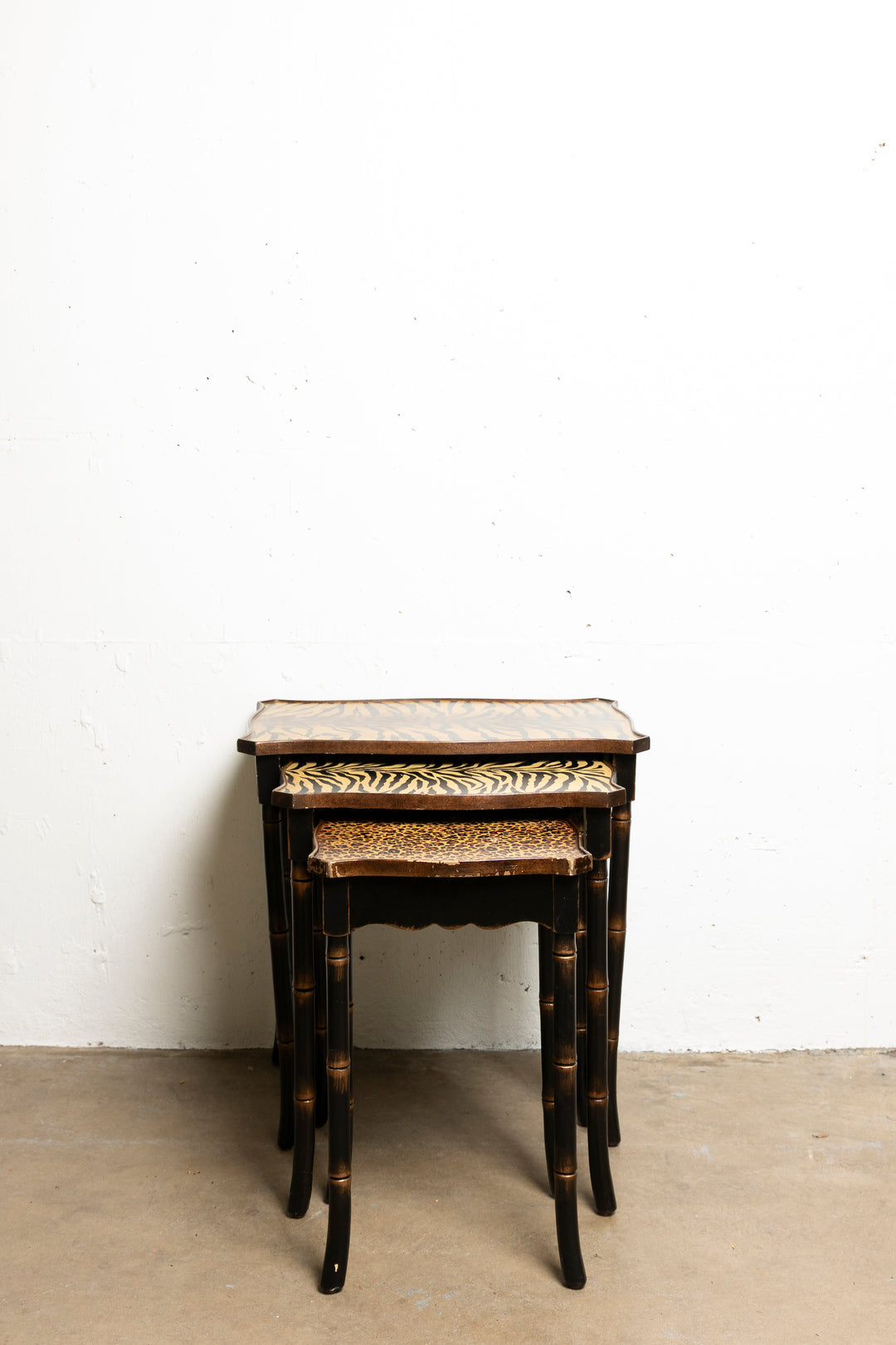 Faux Bamboo Resin Nesting Tables