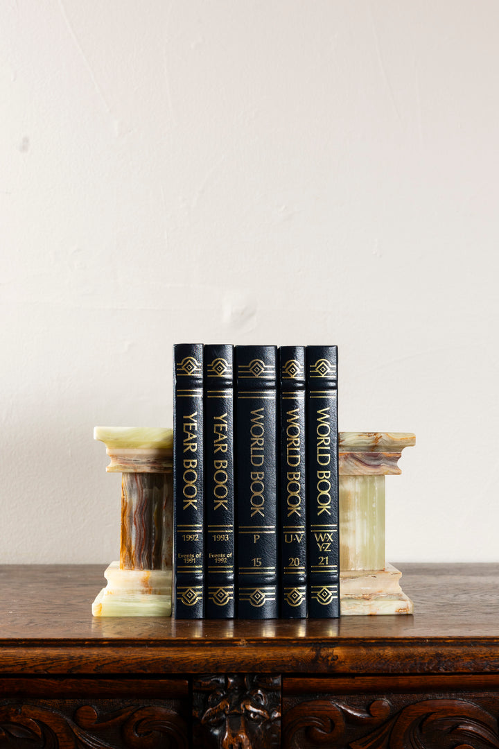 Whirl Green Onyx Bookends
