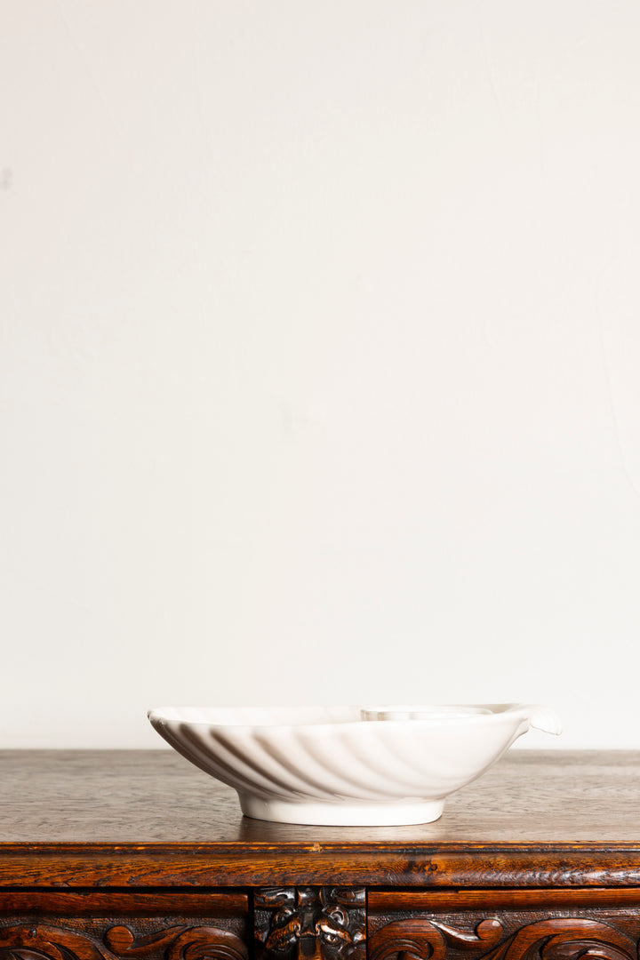 Vintage Fitz and Floyd White Ceramic Chip and Dip Server