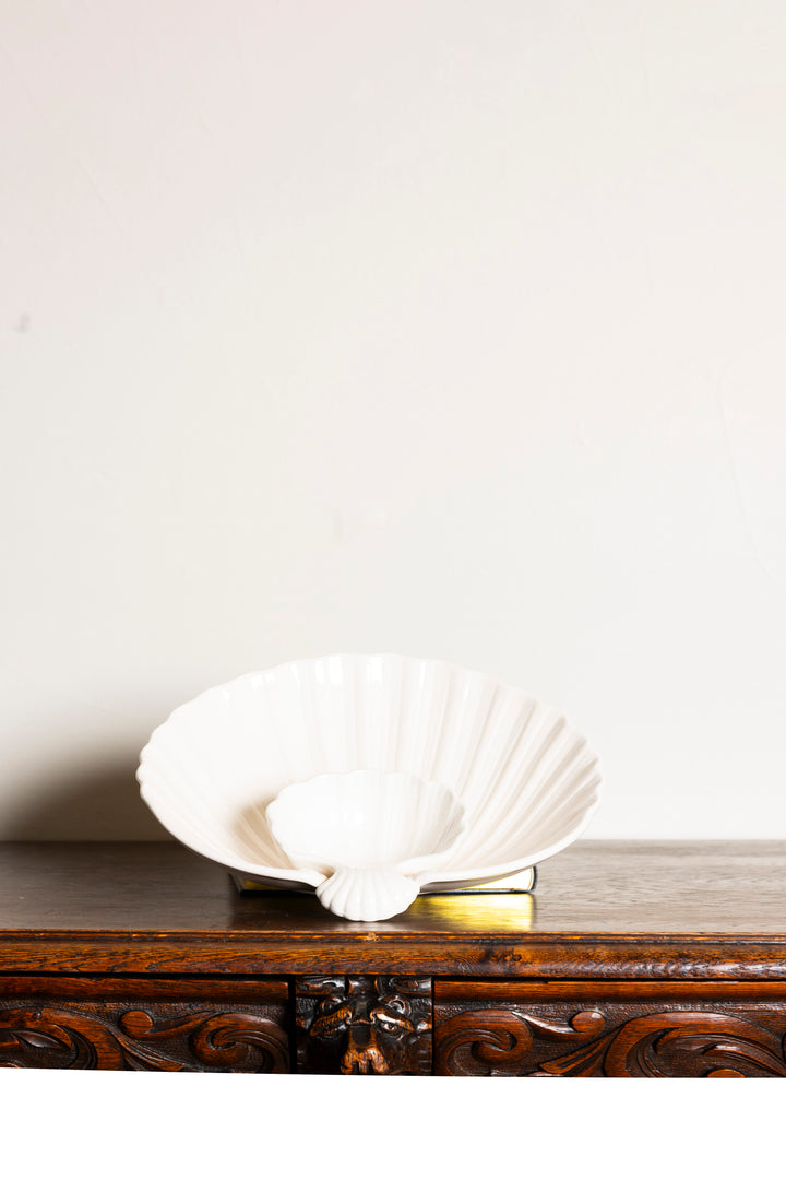 Vintage Fitz and Floyd White Ceramic Chip and Dip Server