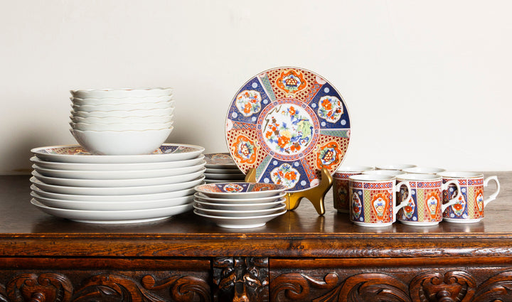 Vintage Japanese Imari Porcelain Set