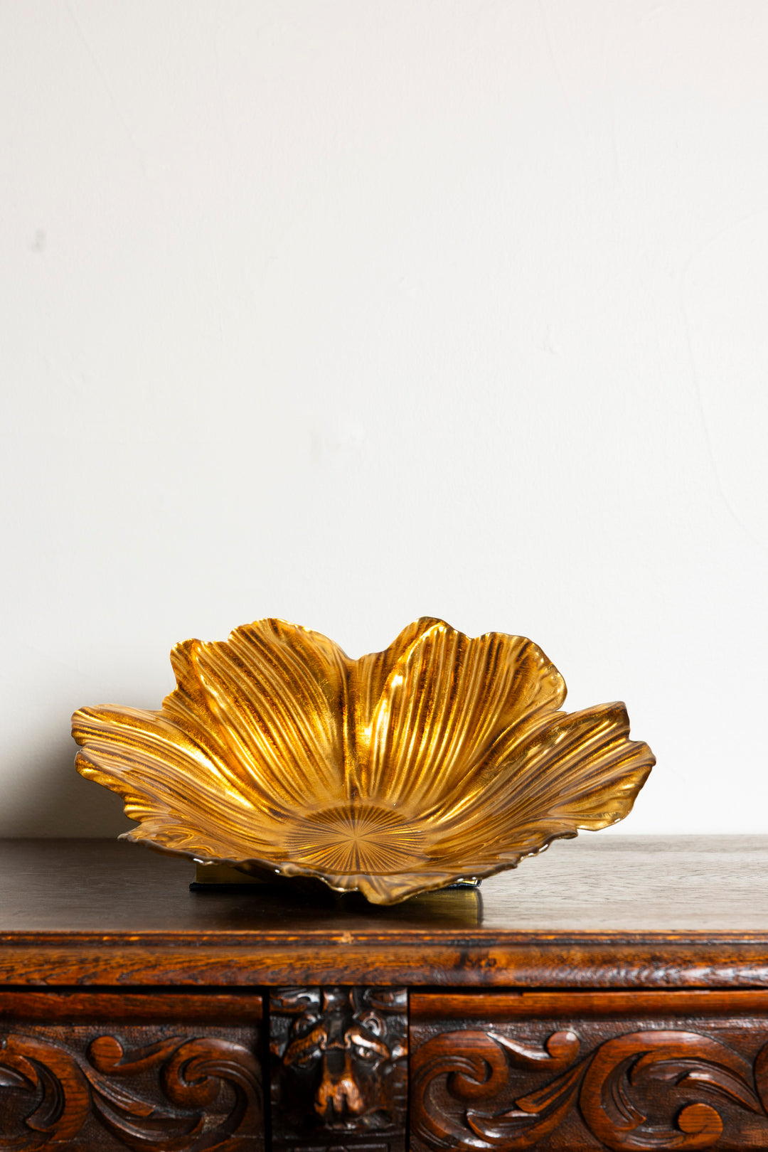 Floral Gold Glass Bowl