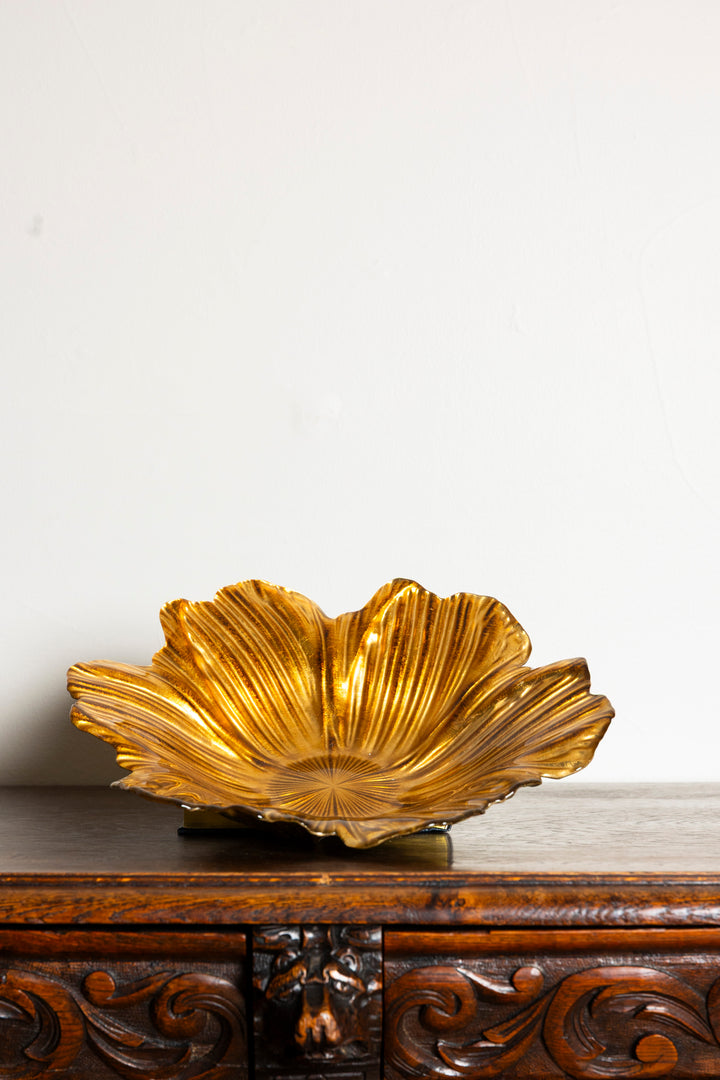 Floral Gold Glass Bowl