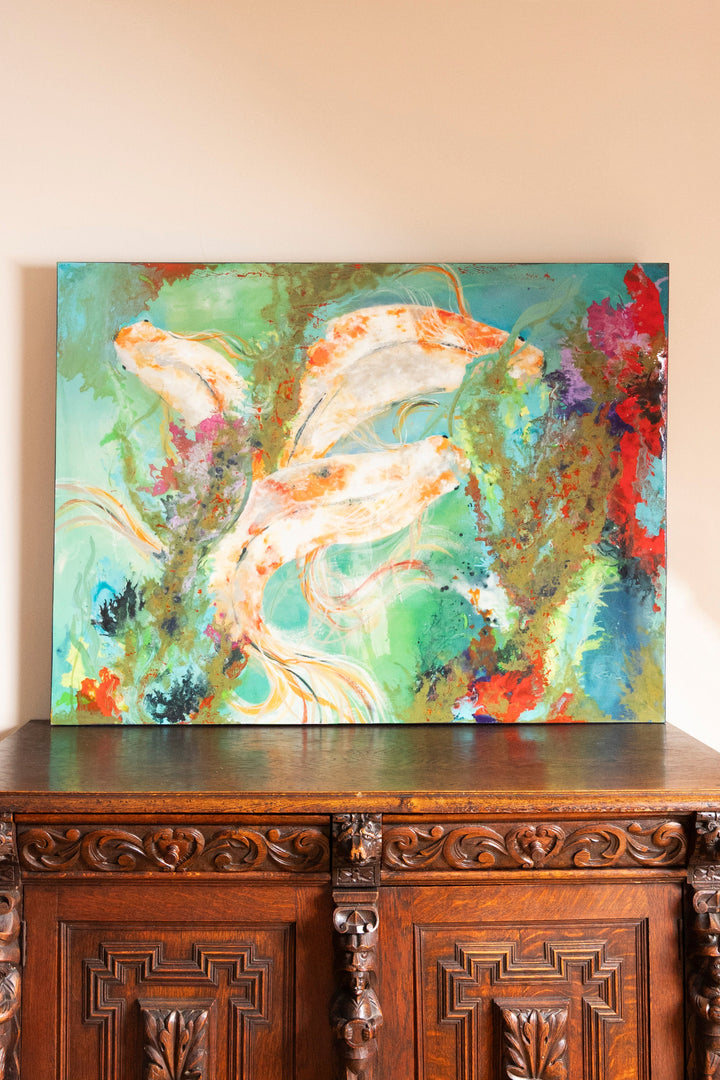 “Camouflage” Koi Painting by Renata Holder