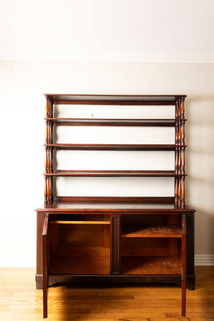 Antique British Colonial Server With Cabinet