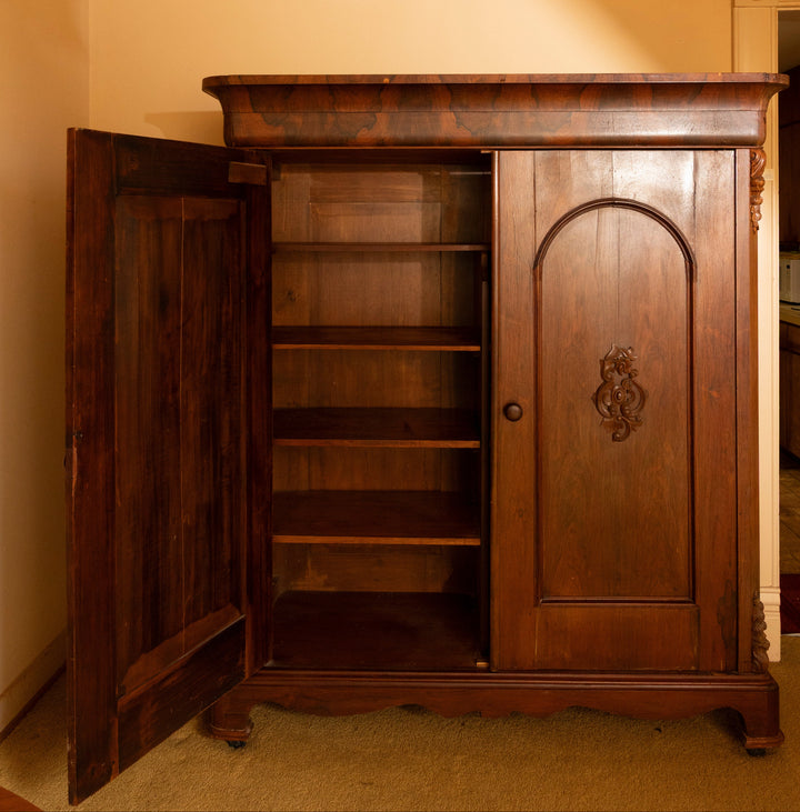 Elegant Antique Victorian Armoire – Carved Walnut, 19th Century *Local Pickup Available in Honey Grove, TX*