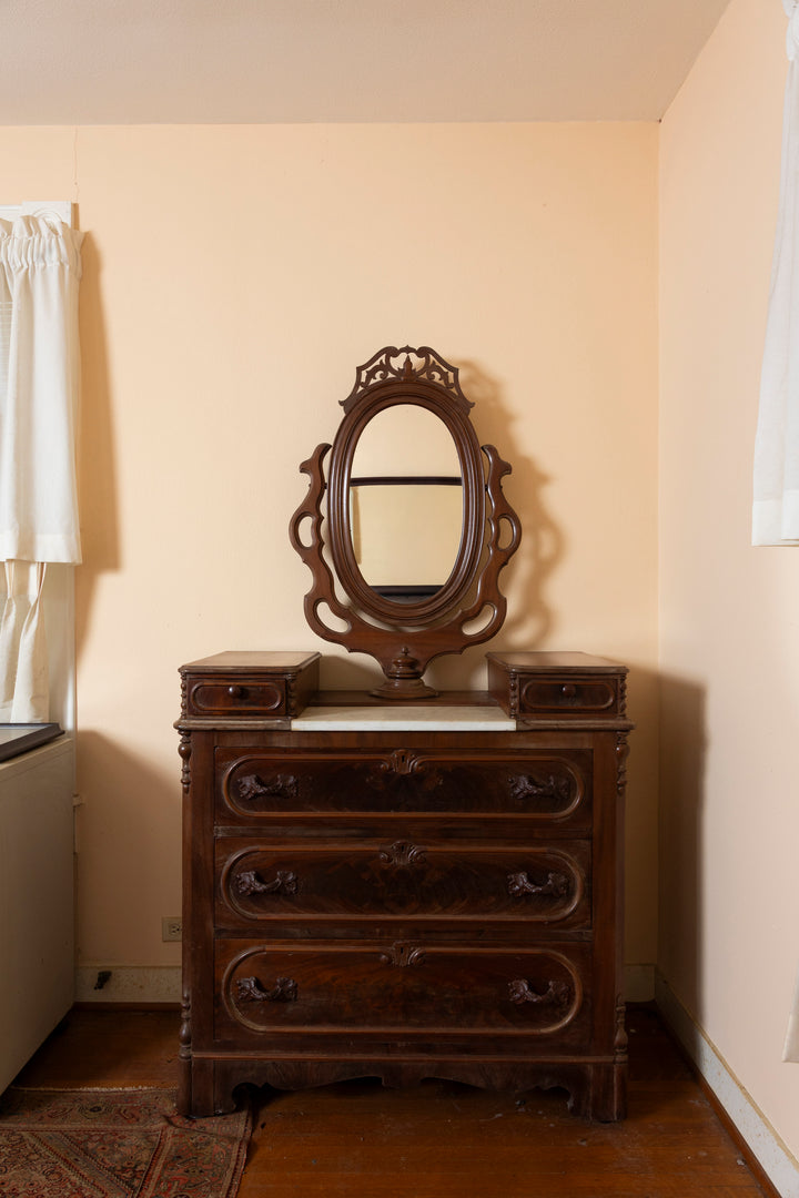 Victorian Marble-Top Dresser with Ornate Mirror *Local Pickup Available in Honey Grove, TX*