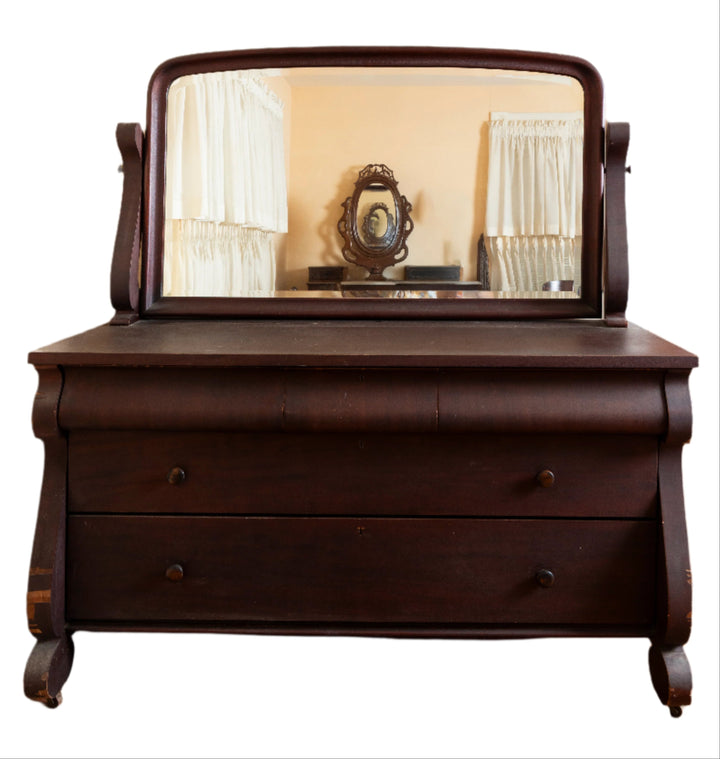 Antique Dresser with Mirror – Solid Mahogany *Local Pickup Available in Honey Grove, TX*