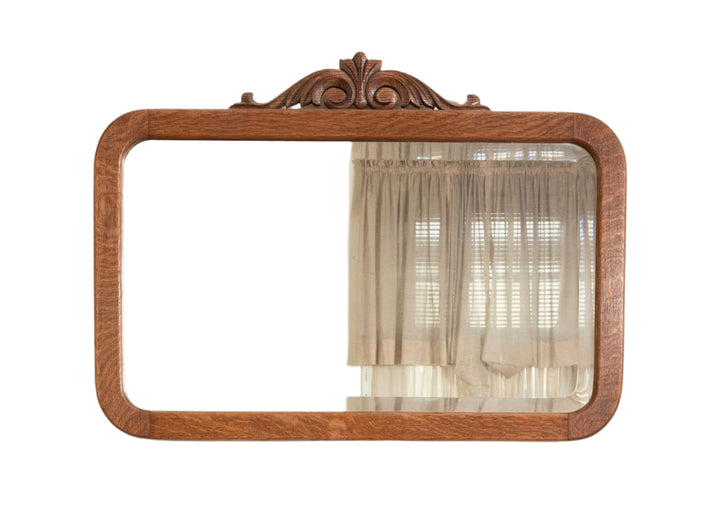 Antique Oak Framed Wall Mirror with Beveled Glass *Local Pickup Available in Honey Grove, TX*