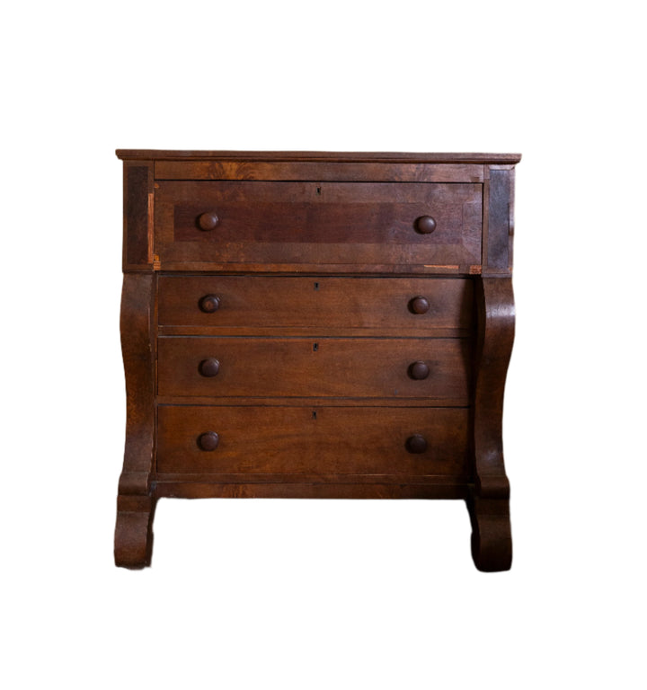 Antique Empire Style Solid Wood Dresser – 4 Drawer Chest *Local Pickup Available in Honey Grove, TX*