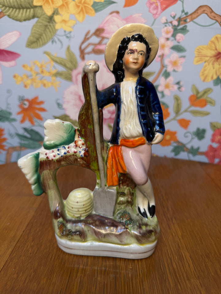 Antique Staffordshire Man with Shovel