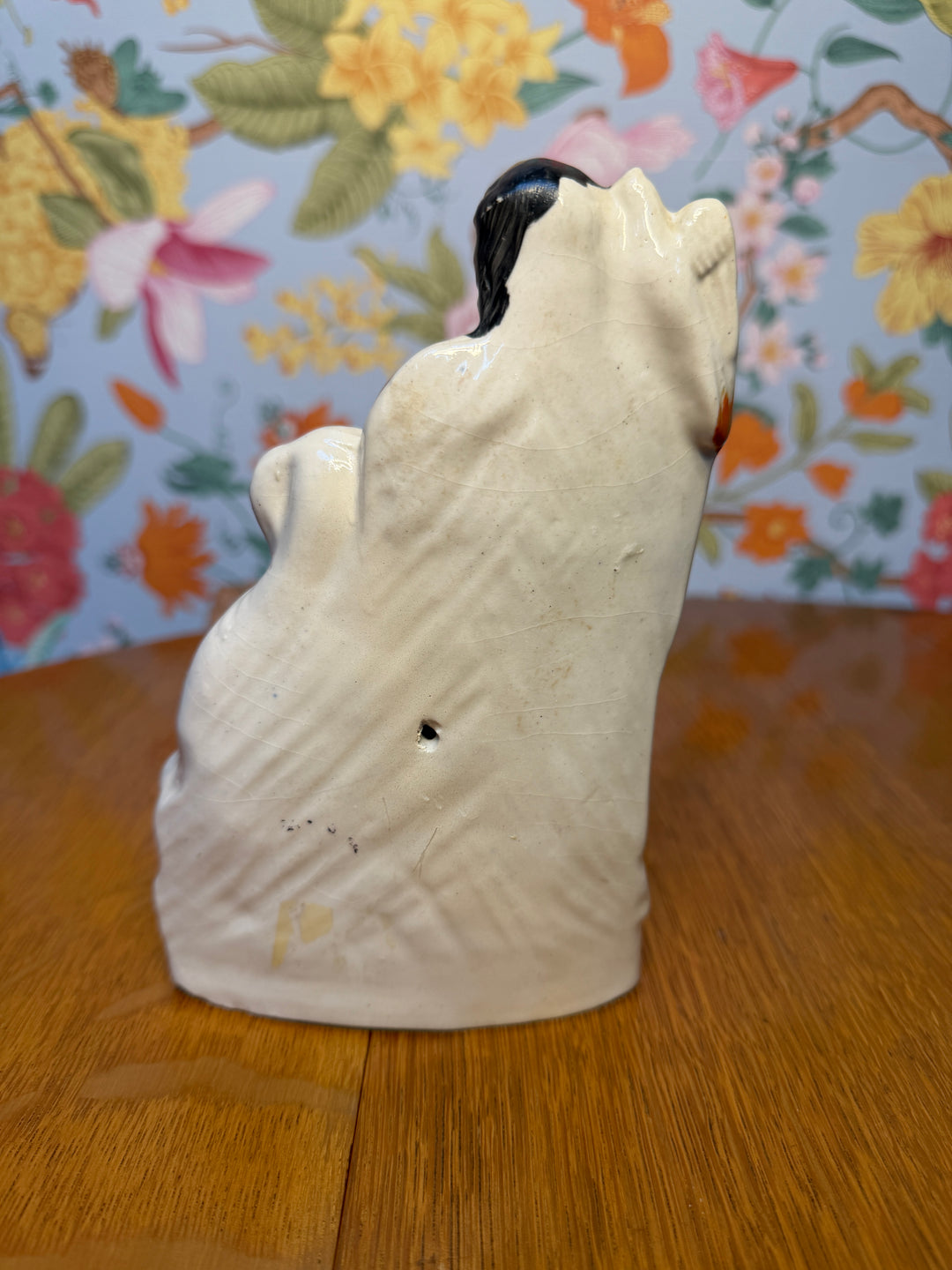 Antique Staffordshire Woman with Parrot and Dog