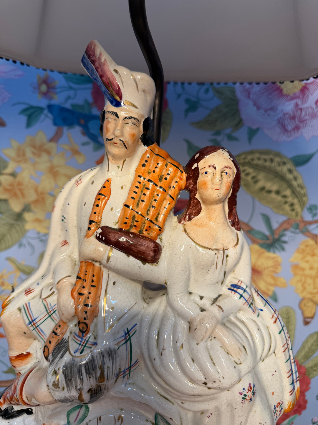 Antique Staffordshire Lamp