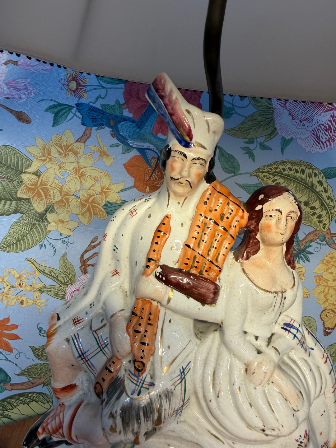 Antique Staffordshire Lamp