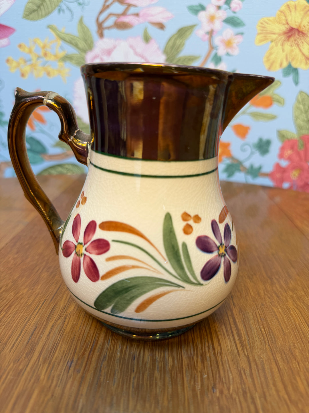 Antique Wade Heathe London England Copper Luster Jug