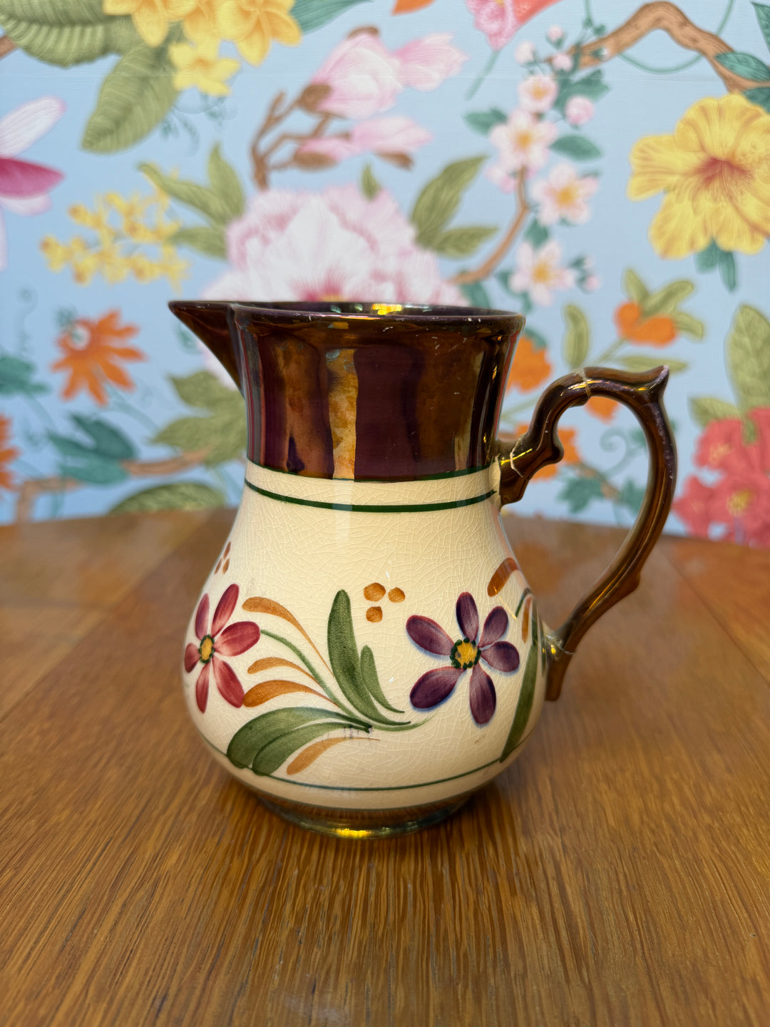 Antique Wade Heathe London England Copper Luster Jug