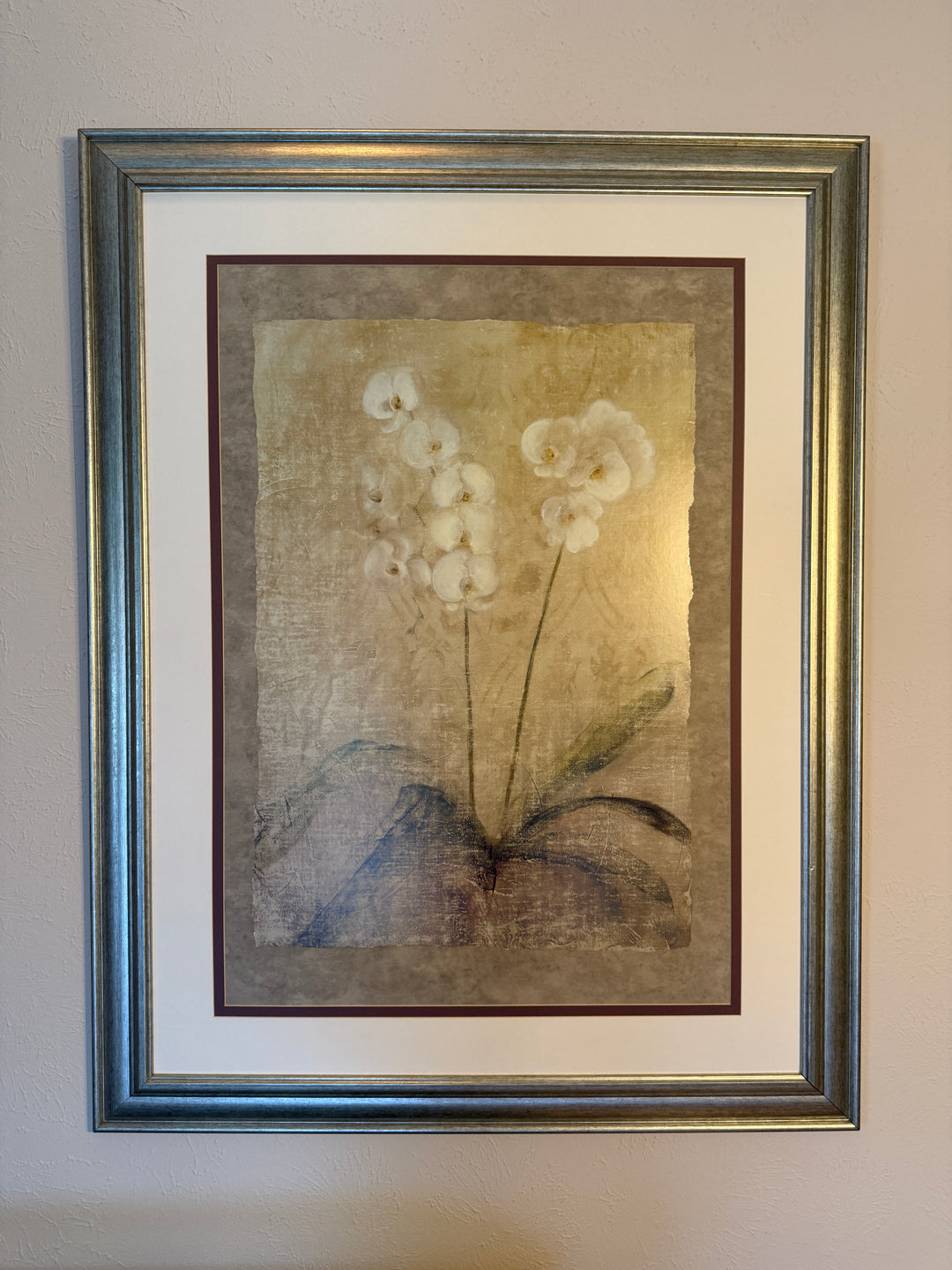 Framed Orchid Botanical Print — Silver Frame