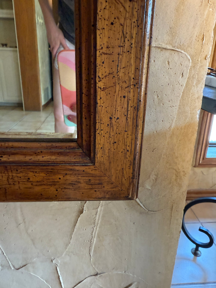 Vintage Arched Walnut Wall Mirror
