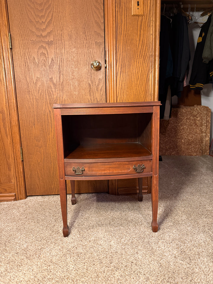 Nightstand — Open Shelf & Drawer