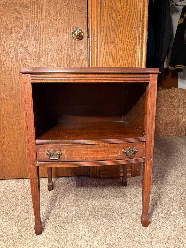 Nightstand — Open Shelf & Drawer