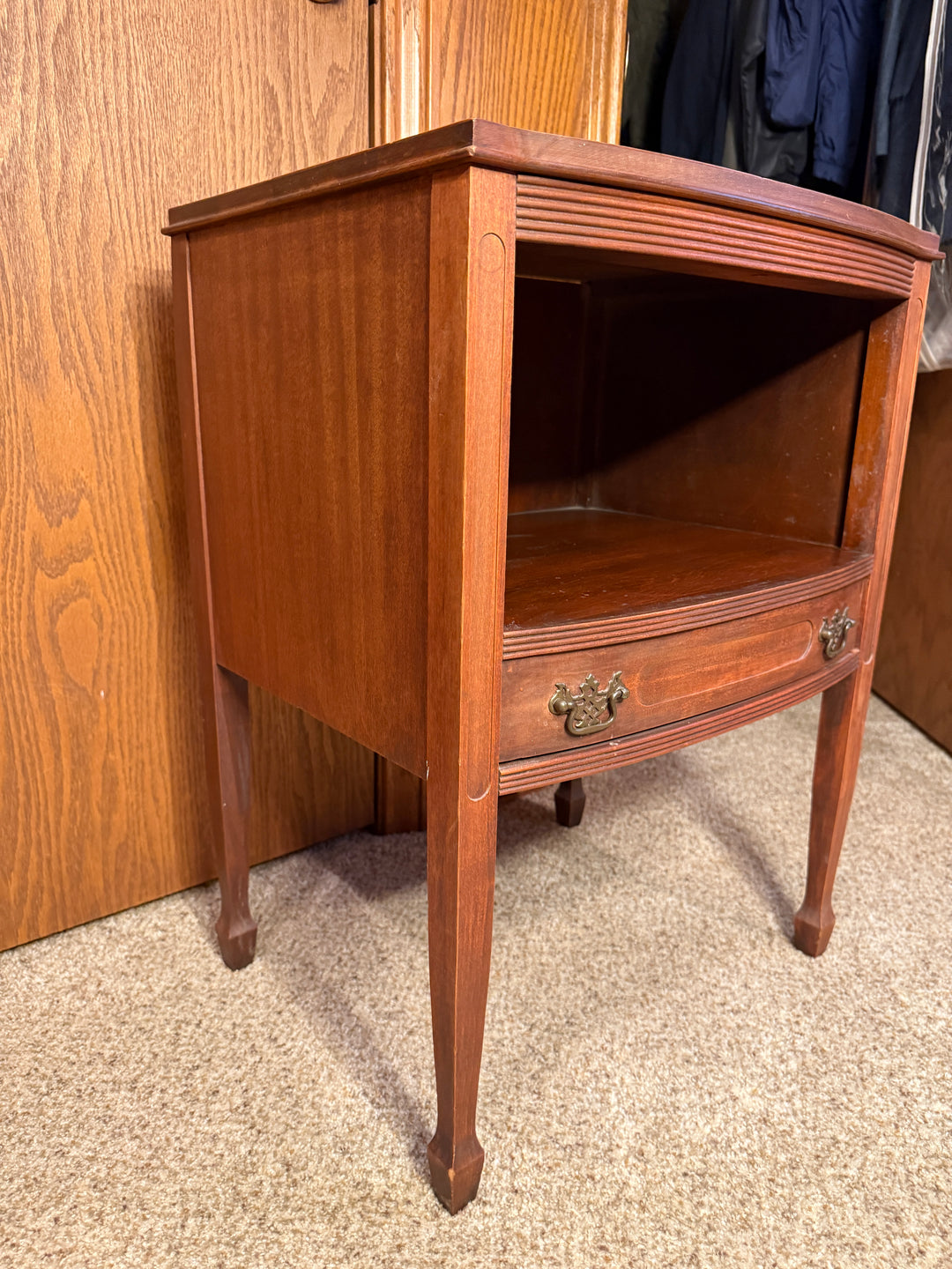 Nightstand — Open Shelf & Drawer