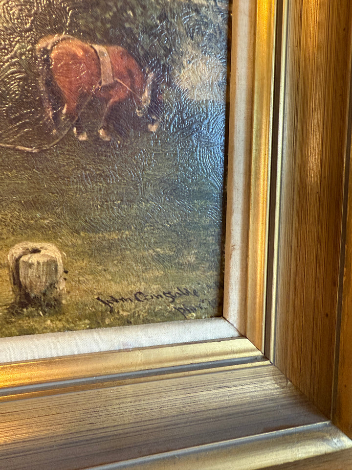 Framed Pastoral Landscape Print — Gold Frame