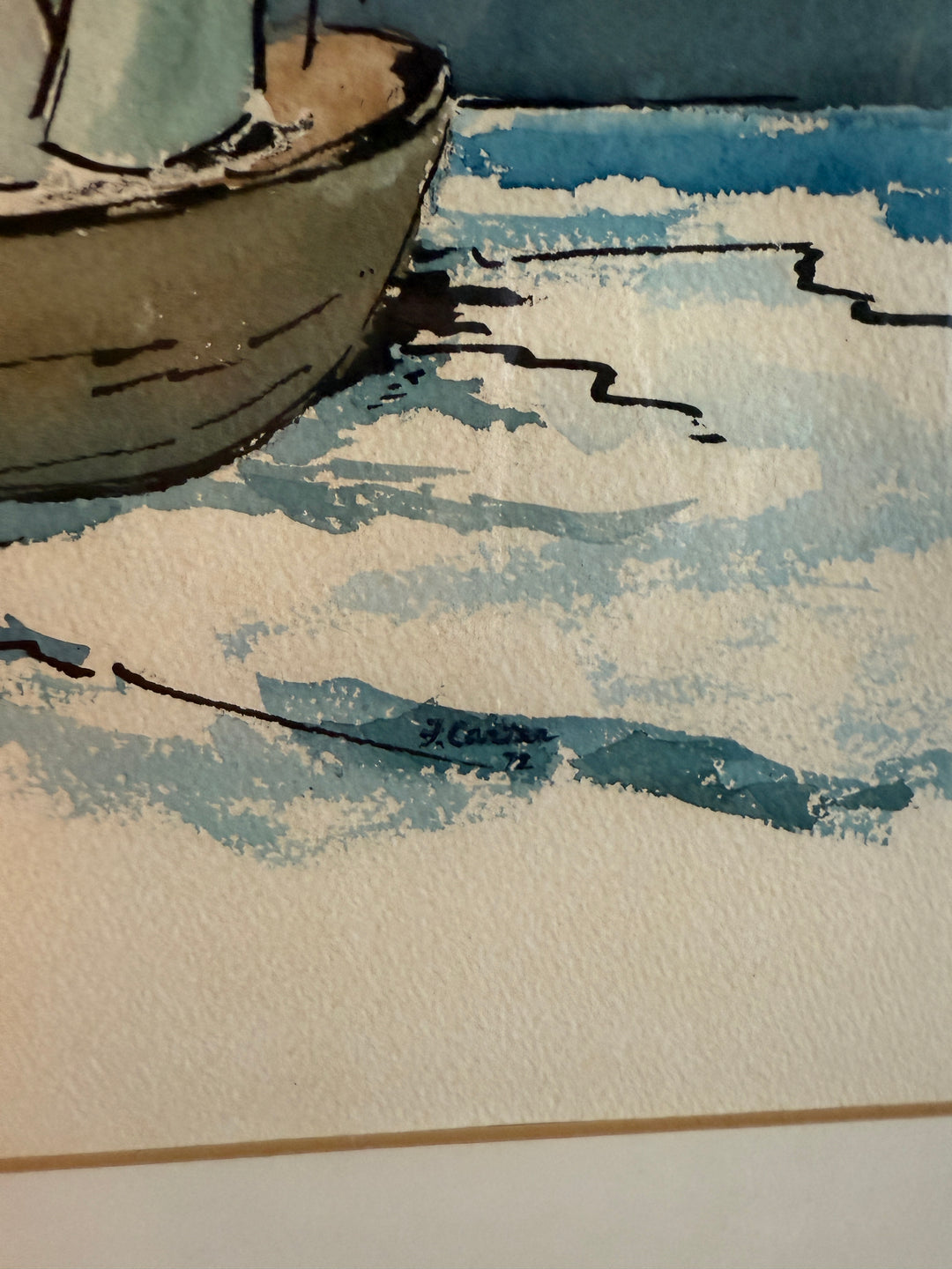 Minimalist Sailboat Watercolor & Ink