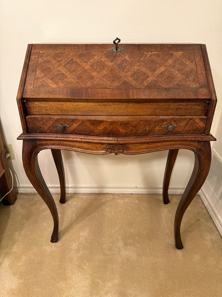 French Provincial Inlaid Secretary Desk