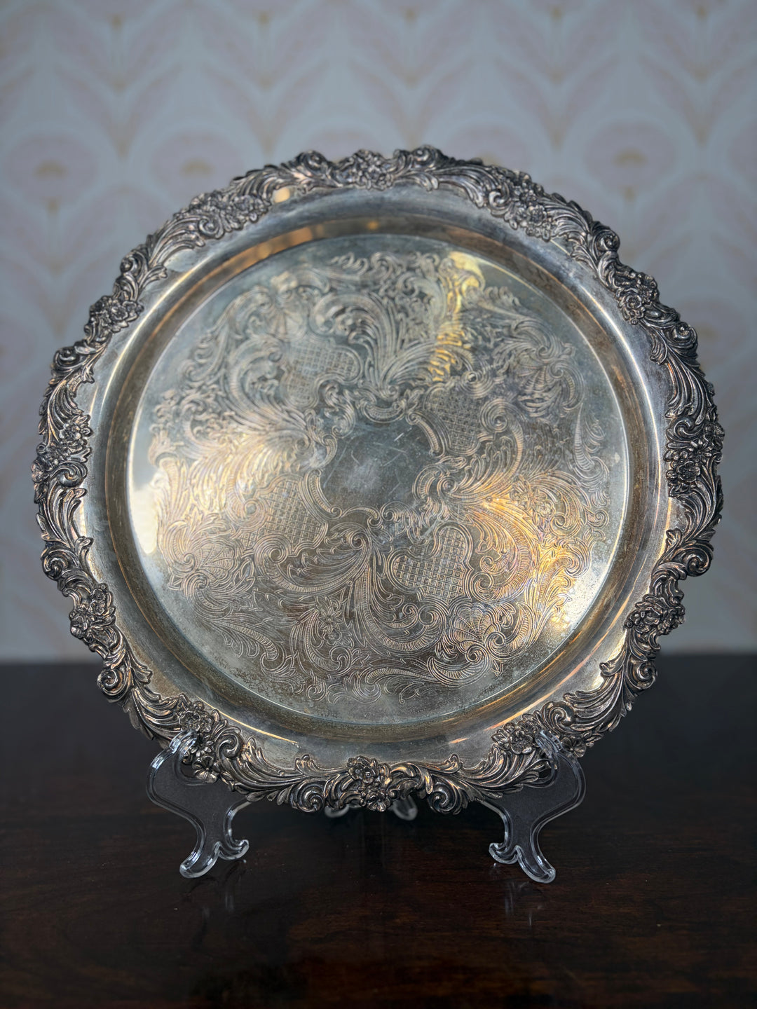 Silver Plated Circular Tray