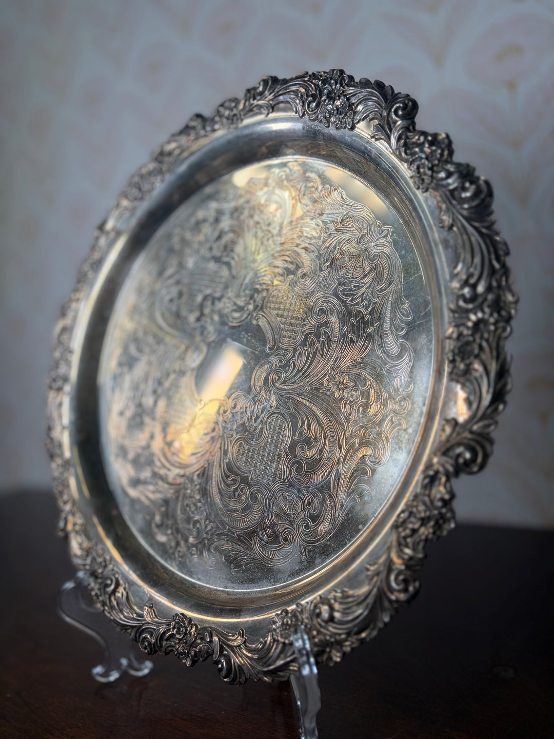 Silver Plated Circular Tray