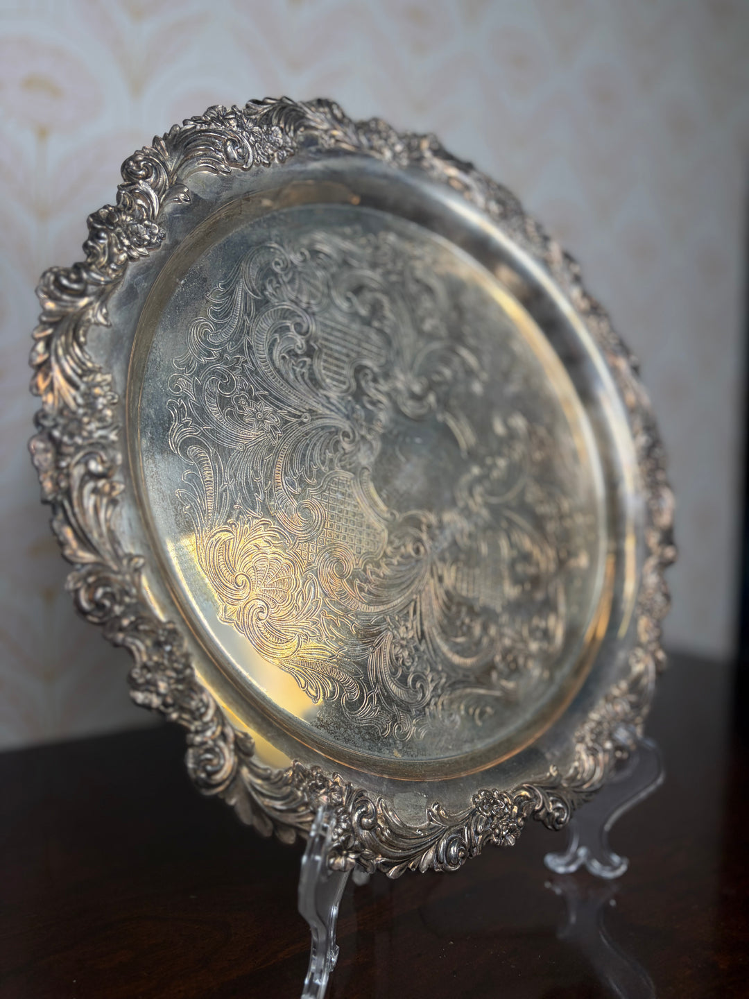 Silver Plated Circular Tray