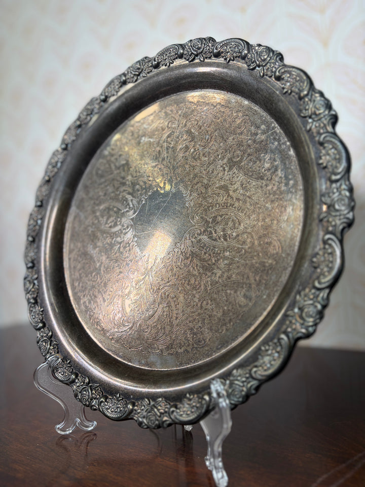 Silver Plated Circular Tray
