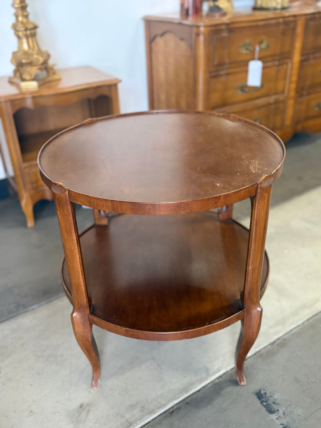 Two Tiered Wooden Side Table